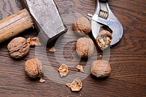 Cracked walnuts