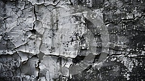 cracked and weathered concrete surface in grayscale texture