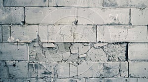 Cracked White Brick Wall