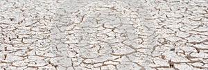 Cracked white soil, wasteland texture close up