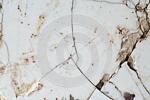 A cracked white tile, marred by a conspicuous absence of a piece, disrupts the seamless aesthetic of the tiled surface