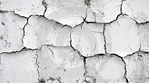 Cracked White Wall Surface Texture Background