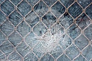 Cracked window or glass as a spider web.