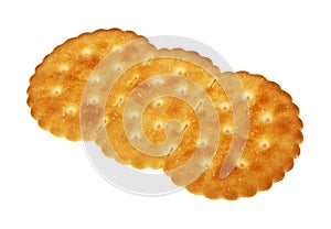 Cracker biscuit isolated on white background