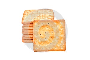 Cracker biscuit isolated on white background