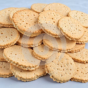 Cracker biscuit isolated on white background