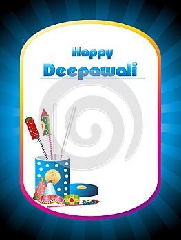 Cracker box concept greeting card for happy diwali