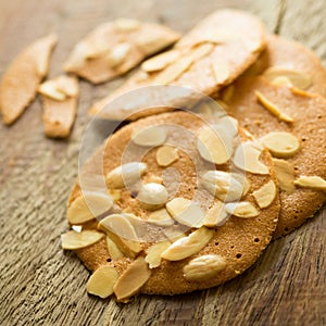 Cracker closeup on table background