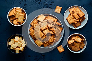 Cracker collection, a crispy array for snacking satisfaction