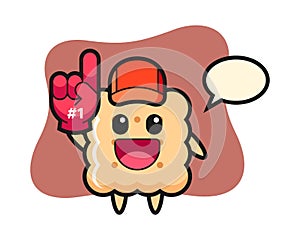 Cracker illustration cartoon with number 1 fans glove