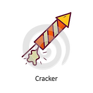 Cracker vector Fill outline Icon Design illustration. Holiday Symbol on White background EPS 10 File