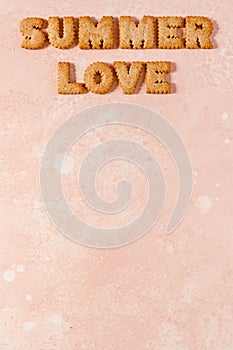 Crackers Arranged as a Phrase Summer Love