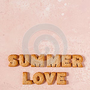 Crackers Arranged as a Phrase Summer Love