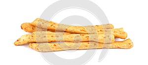Crackers, bread stick isolated on white
