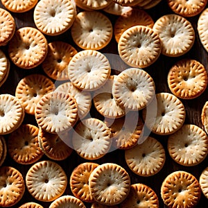 Crackers, crispy baked biscuit cookie thin sliced food