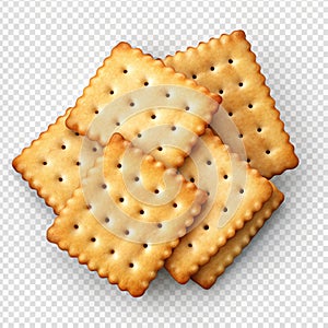 Crackers isolated on transparent background