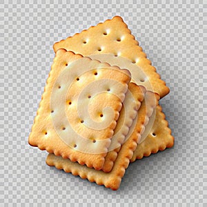 Crackers isolated on transparent background