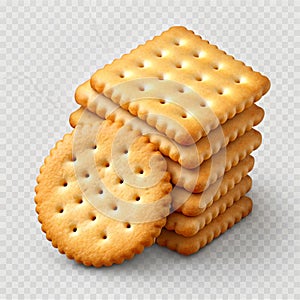 Crackers isolated on transparent background
