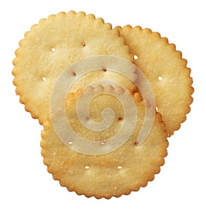 Crackers isolated on white background