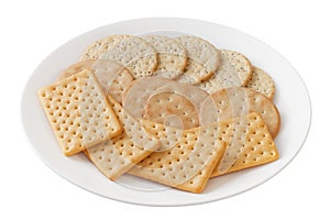 Crackers on a plate