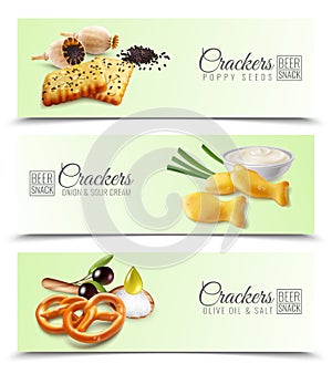 Crackers Realistic Horizontal Banners