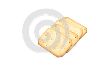 Crackers stacked isolated on white background