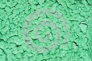 Crackled green paint texture