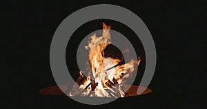 Crackling Campfire at Night