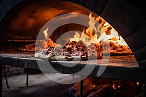 Crackling Pizza oven fire. Generate Ai