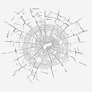 Cracks, broken glass vector