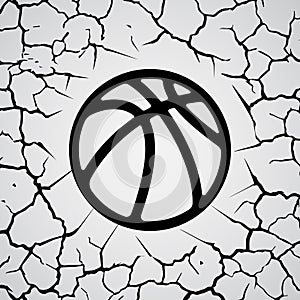 Cracks circle basketball