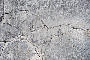 Cracks on concrete road