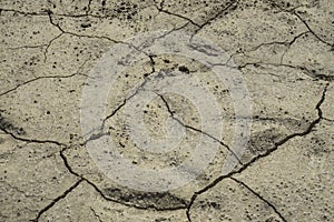 Cracks in the dry ground. Drought background