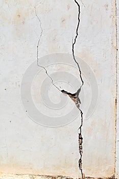 Cracks on old concrete wall