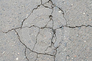 Cracks in the pavement. Poor road surfaces.