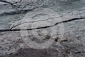 Cracks on the surface of dry land
