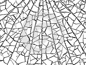 The cracks texture white and black. Vector background