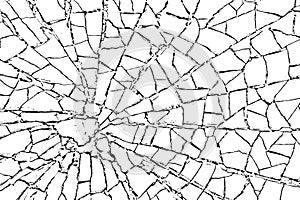 The cracks texture white and black. Vector background.