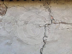 Cracks on the wall of an old dwelling