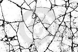 Cracks wall on white background - illustration design.