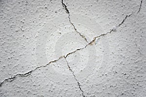 Cracks in white wall texture detail