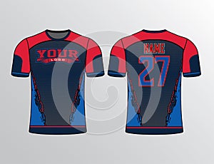 Cracky wacky sides design in blue red jersey template