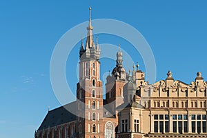 Cracow Krakow, Poland - Landmarks of the Old Town: St. Mary`s