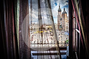 Cracow - Main Square - window view