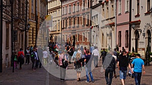 Cracow, Malopolska, Poland - 05/03/2015: Souvenir shop at JÃÂ³zefa Street in Krakow, in the historic district of Kazimierz.