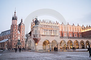 Cracow old town city centre and church. photo