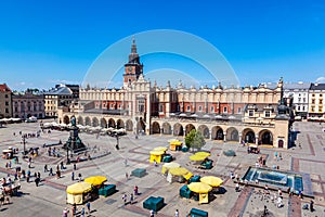 Cracow, Poland. Old town market square and Cloth Hall