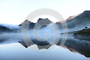 Cradle Mountain during Morning at Dove Lake