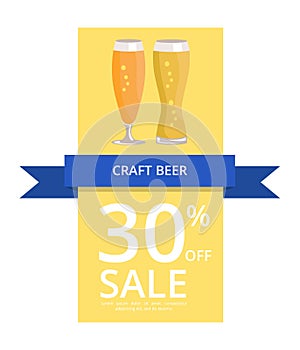 Craft Beer 30 Off Sale on Vector Illustration