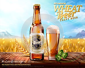 Craft beer ads with hops